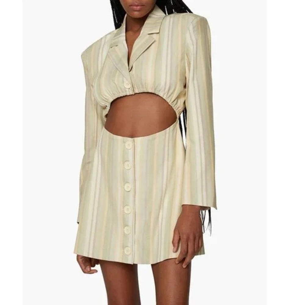 WeWoreWhat Striped Mini Dress - Butter Yellow